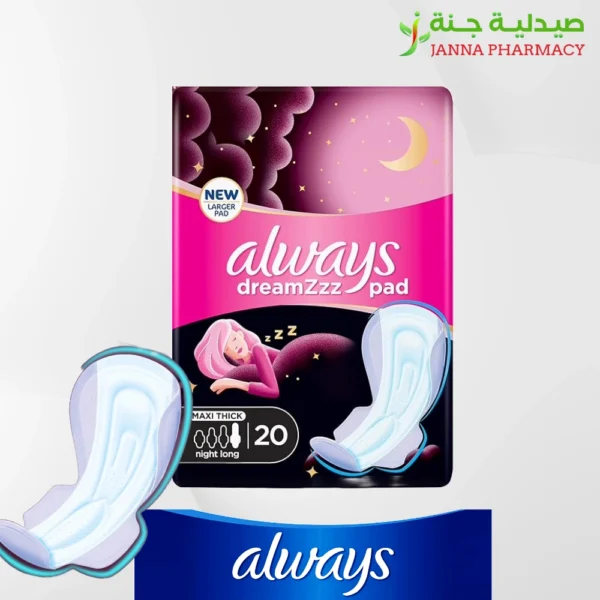 Always Dreamzzz Maxi Thick Large 20 Pad Pink
