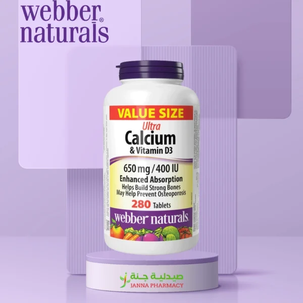 Webber Naturals Calcium /Vitamin D3 600 Mg/400 Ui 90's