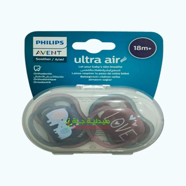 Philips Avent Ultra Air Pacifier 18m+Girl Deco X2