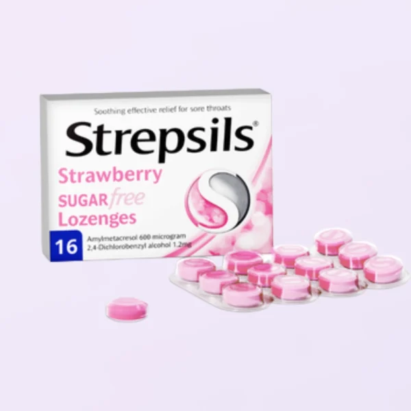 Strepsils Strawberry Suger Free 16 Lozenges